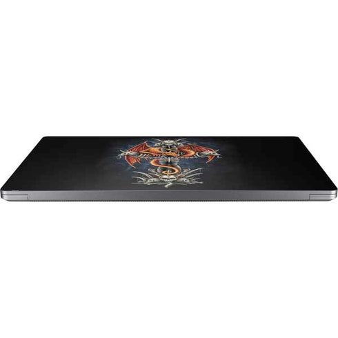 Gothic Dragon & Skull Cross by Sarah Richter Laptop Skins